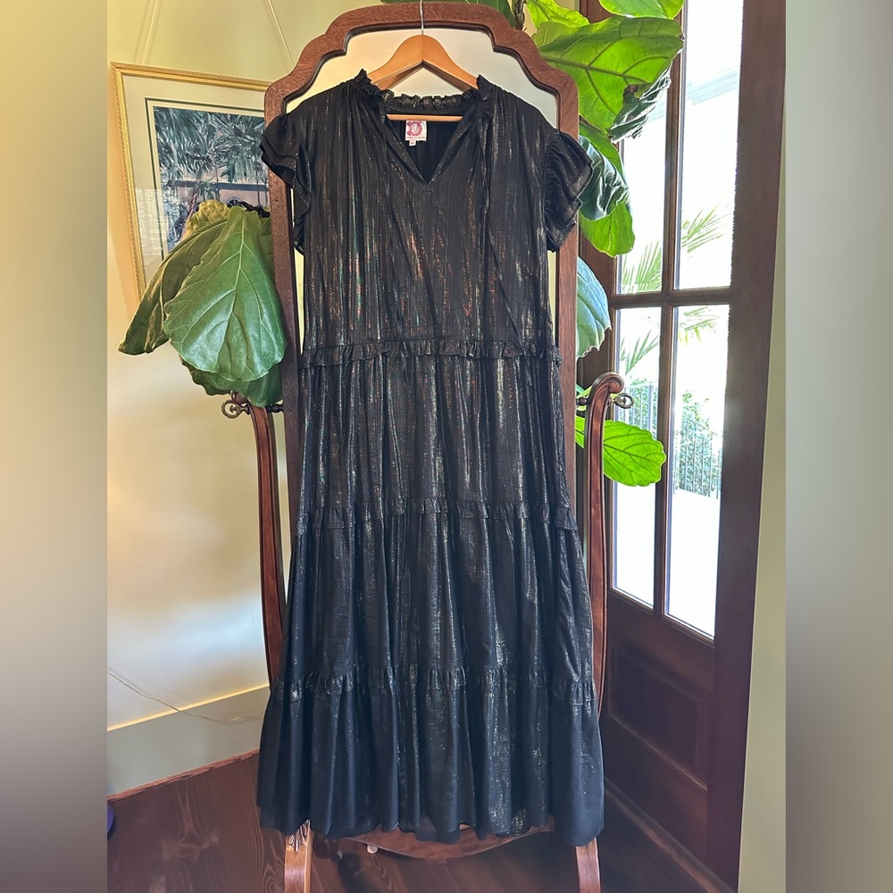 Victoria Dunn Shimmering Black Maxi Dress